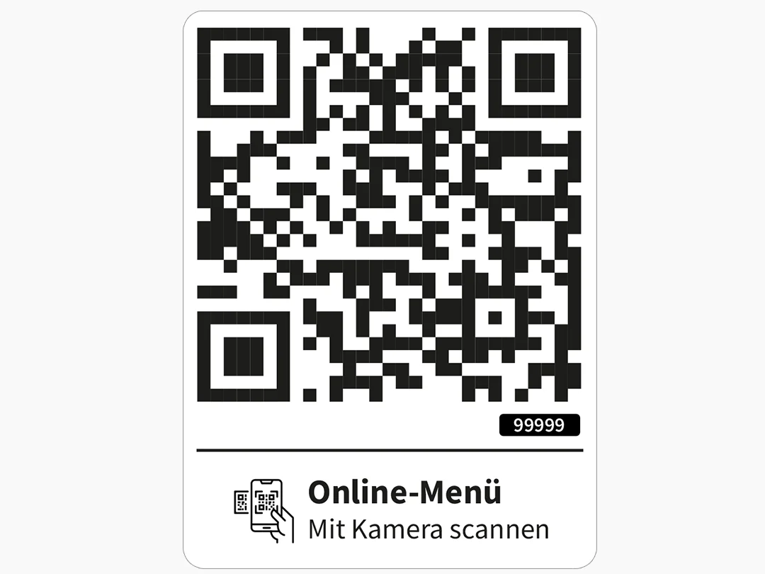 QR-Code-Aufkleber für Tischbestellungen oder Onlinemenü (4er-Pack)